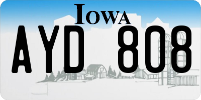 IA license plate AYD808