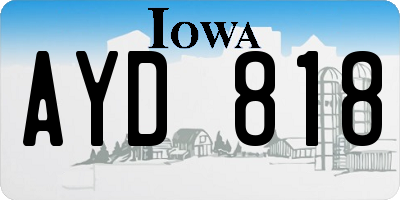 IA license plate AYD818