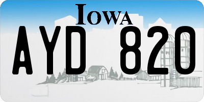 IA license plate AYD820