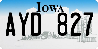 IA license plate AYD827