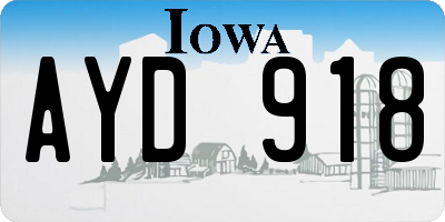 IA license plate AYD918