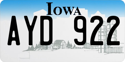 IA license plate AYD922