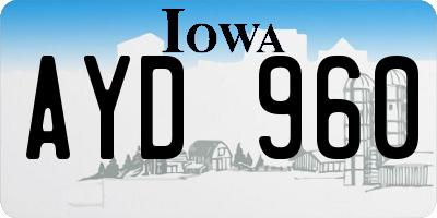 IA license plate AYD960