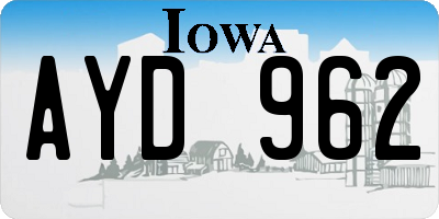 IA license plate AYD962