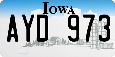 IA license plate AYD973