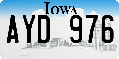 IA license plate AYD976