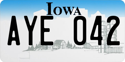 IA license plate AYE042