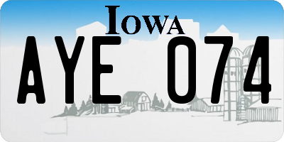 IA license plate AYE074