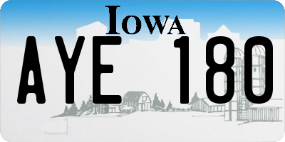 IA license plate AYE180