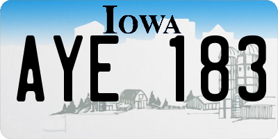 IA license plate AYE183