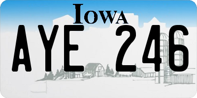 IA license plate AYE246
