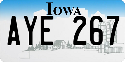 IA license plate AYE267