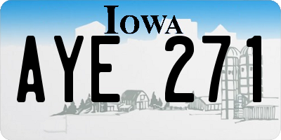 IA license plate AYE271