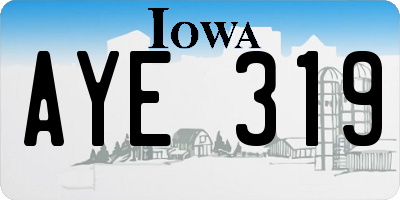 IA license plate AYE319