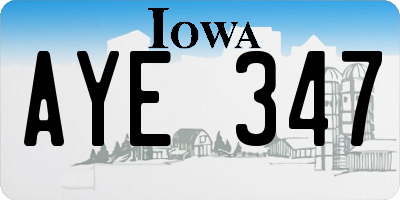 IA license plate AYE347