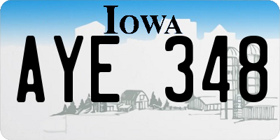 IA license plate AYE348