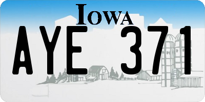 IA license plate AYE371