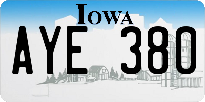 IA license plate AYE380