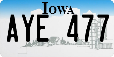 IA license plate AYE477
