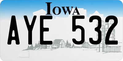 IA license plate AYE532