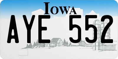 IA license plate AYE552
