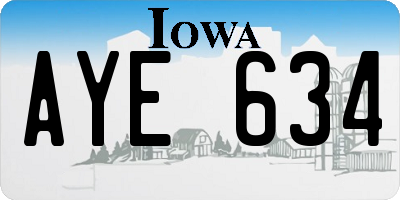 IA license plate AYE634