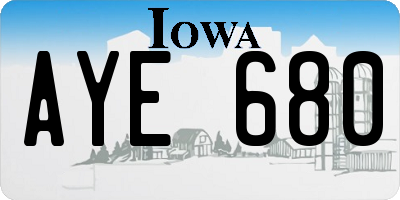 IA license plate AYE680