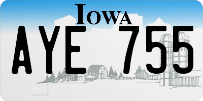 IA license plate AYE755