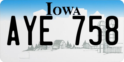 IA license plate AYE758