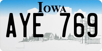 IA license plate AYE769