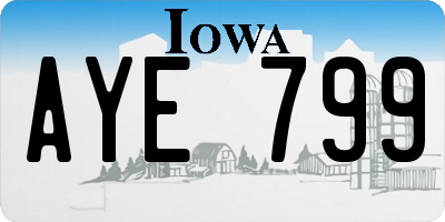 IA license plate AYE799