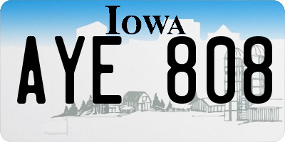 IA license plate AYE808
