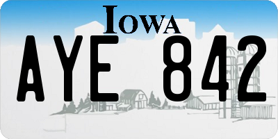 IA license plate AYE842