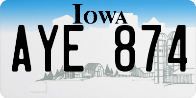IA license plate AYE874