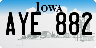 IA license plate AYE882