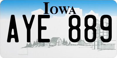 IA license plate AYE889