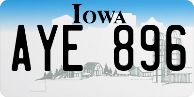 IA license plate AYE896