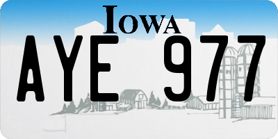 IA license plate AYE977