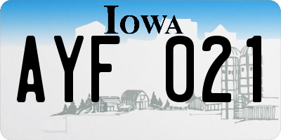 IA license plate AYF021