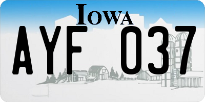 IA license plate AYF037