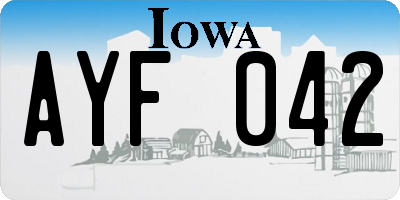 IA license plate AYF042