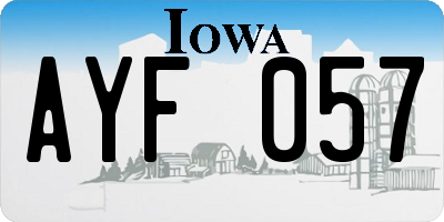 IA license plate AYF057