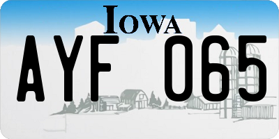 IA license plate AYF065