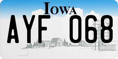 IA license plate AYF068