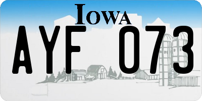 IA license plate AYF073