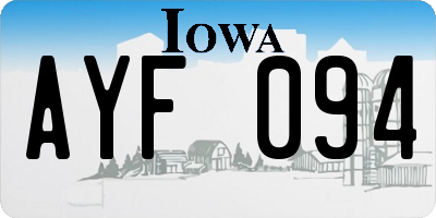 IA license plate AYF094