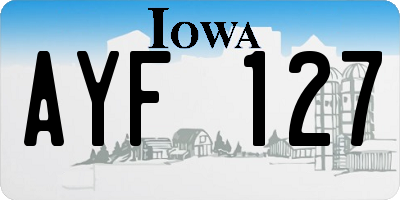 IA license plate AYF127