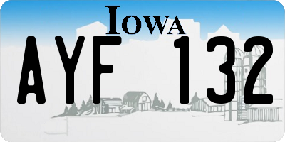 IA license plate AYF132