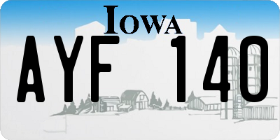 IA license plate AYF140