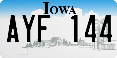 IA license plate AYF144